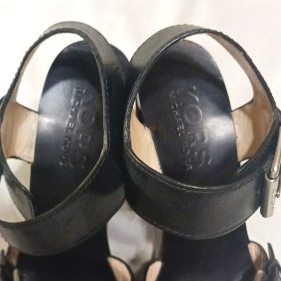 Michael Kors Chunky Platform Wooden Heeled Sandals Shoes Size 7.5 - Picture 6 of 12
